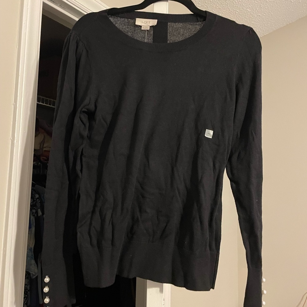 LOFT Outlet Pearlized Button Cuff Sweater BNWT